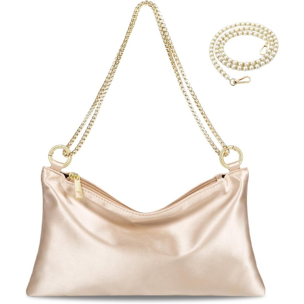 Women Satin Evening Handbag Wedding Prom Clutch Purse Formal Cocktail Bag